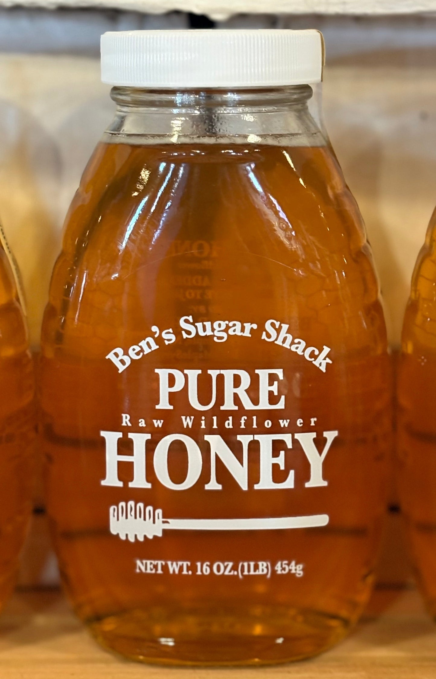 1lb Jar of Ben's Sugar Shack Pure Raw Wildflower Honey 